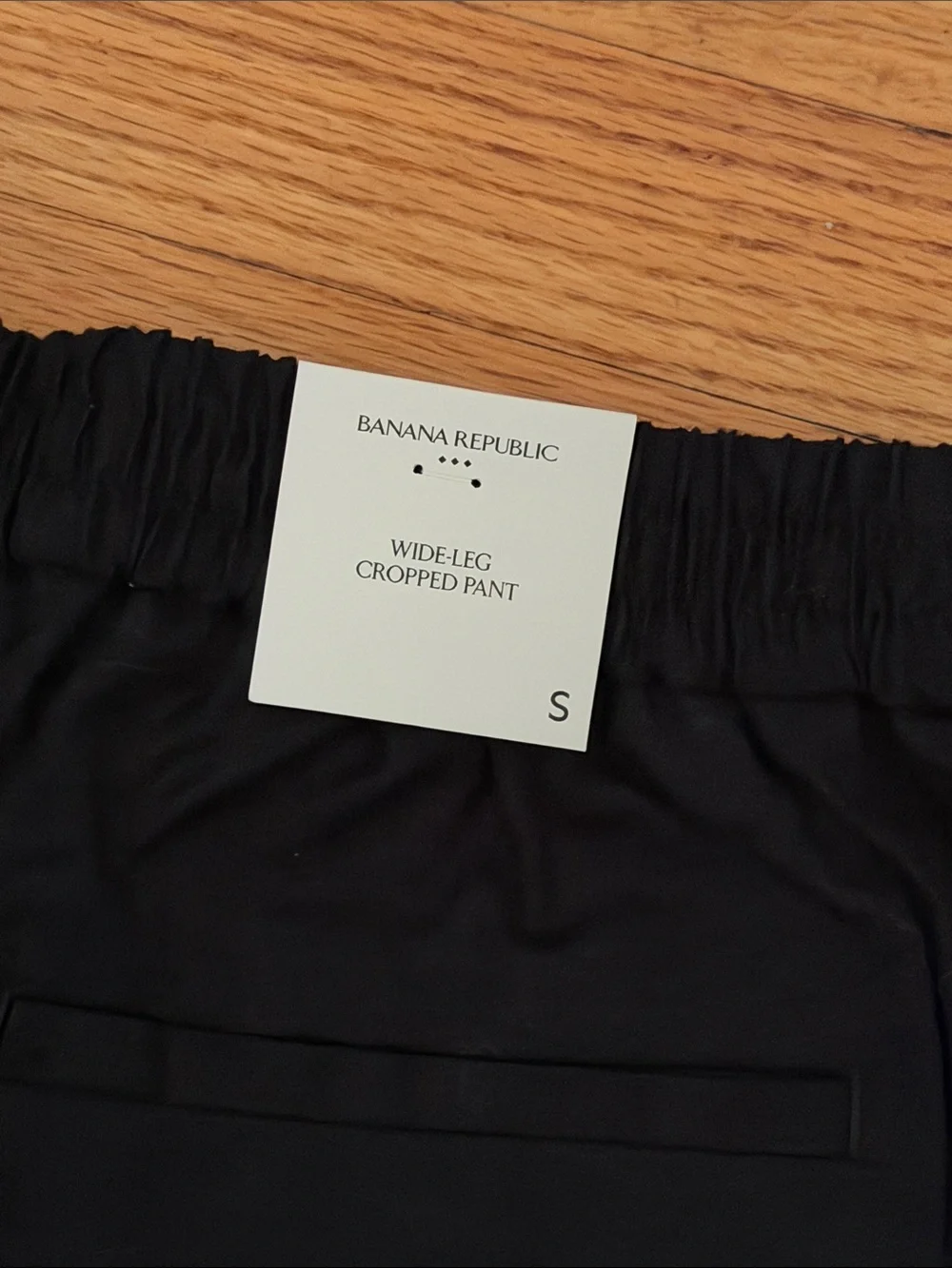 BANANA REPUBLIC, Black Wide-Leg Linen Blend Pants